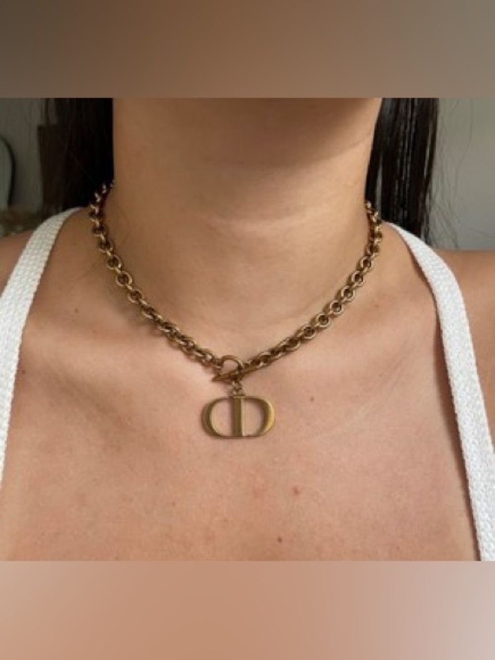 DIOR 30 Montaigne Pendant Chain Necklace Metal